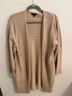 Alfani Open-Front Beige Knit Cardigan